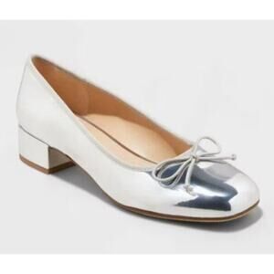 Women's Joy Ballet Pumps Silver A New Day Fairy Y2K 90s Paris Hilton SIZE 10